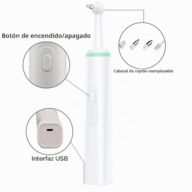 Foto 5 de 8 de Dientes del Perro EléCtrico Pulidor De Sarro Quitar Mancha Limpiador De Dientes con 4 Cabezales De Cepillo…