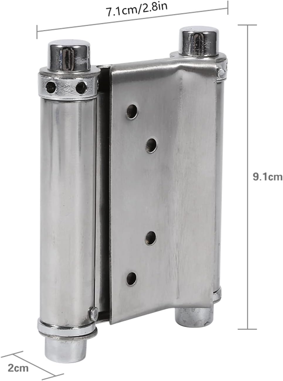 Double Action Spring Hinge, 2Pcs 3Inch Heavy Duty Stainless Steel Double Action Spring Loaded Door Swing Gate Hinge for Salon Cafe Door Swing Door, for 2.5-3.5cm Thickness Door