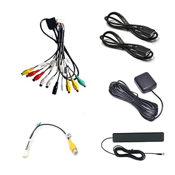 Car Stereo Radio 4G RCA USB CAM in Cable GPS Antenna Wire Harness Kit for 9 or 10 Aftermarket Android Headunit with 16pin Power Socket 20pin RCA Port