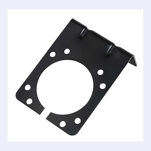 Miniatura 6 de Oyviny Soporte de montaje de enchufe de remolque de 7 vías, soporte de montaje de metal para uso general, tornillos y tuercas de metal incluidos