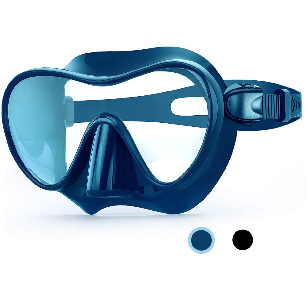 Scuba Mask, SANTOW 2020 Upgraded Diving Snorkel Frameless Mask Goggles, Anti-Fog Anti-Leak Panoramic Glass for Swimming Diving Snorkeling, Soft Waterproof Silicone Comfortable Durable