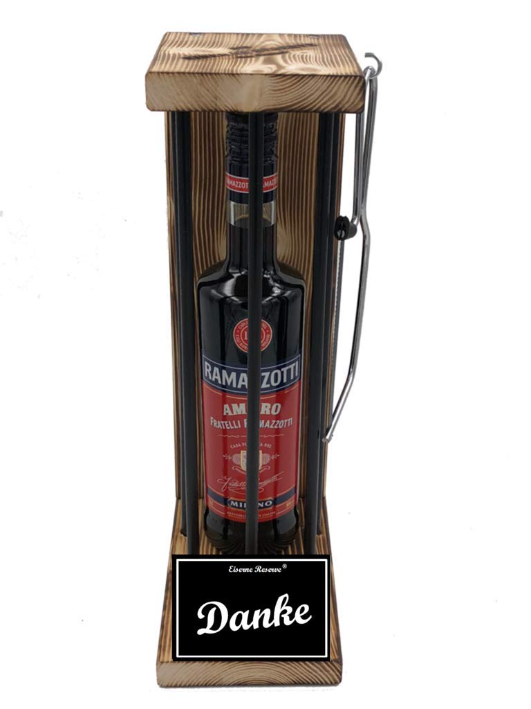 Ramazzotti Danke Geschenke Geschenk Dankeschön - Eiserne Reserve Black Edition Geschenkset Text s/w Danke Kräuterlikör (1 x 0.70 l)