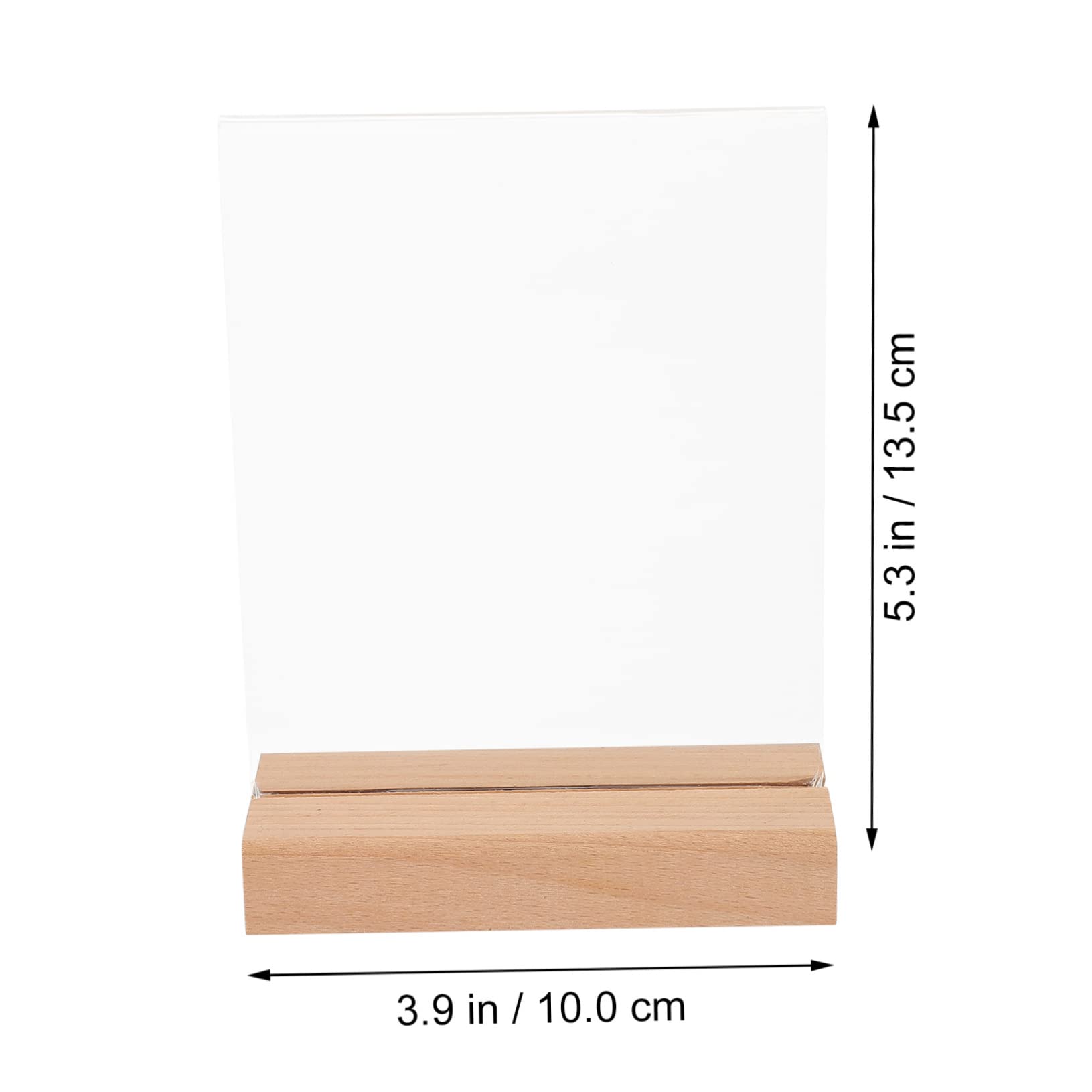 Levemolo Acrylic Display Stand 3pcs Wooden Base Table Menu Holder Lightweight and Stable for All Business Settings