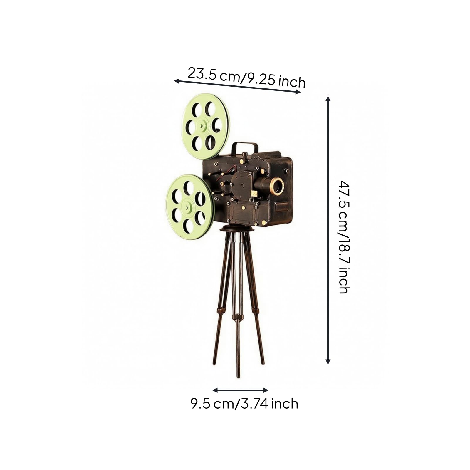 con Trípode Retro Soporte Cine Decorativo, Compacto, Figura Decorativa, para Escritorio, Cinéfilos, L