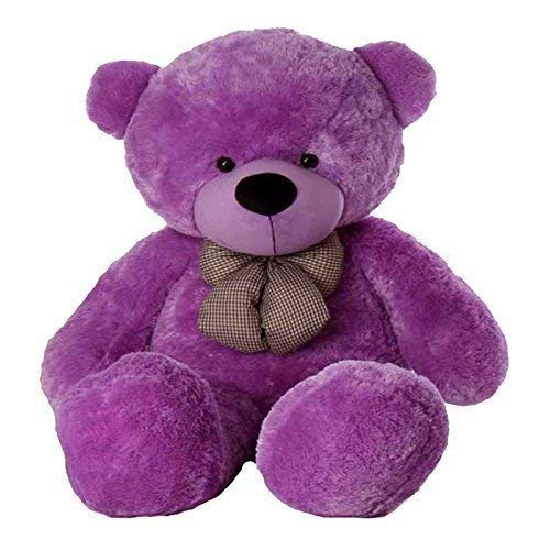 Frantic Ultra Soft Stuffed Lovable Spongy Hugable Non-Toxic Fabric Cute Perfect Teddy Bear with Neck Bow Soft Plush Fabric for Birhtday/Anniversary/Valantine Day/Couple Gift(Purple, 4.5 Feet) (B0924Q4TH1) Amazon Price History, Amazon Price Tracker