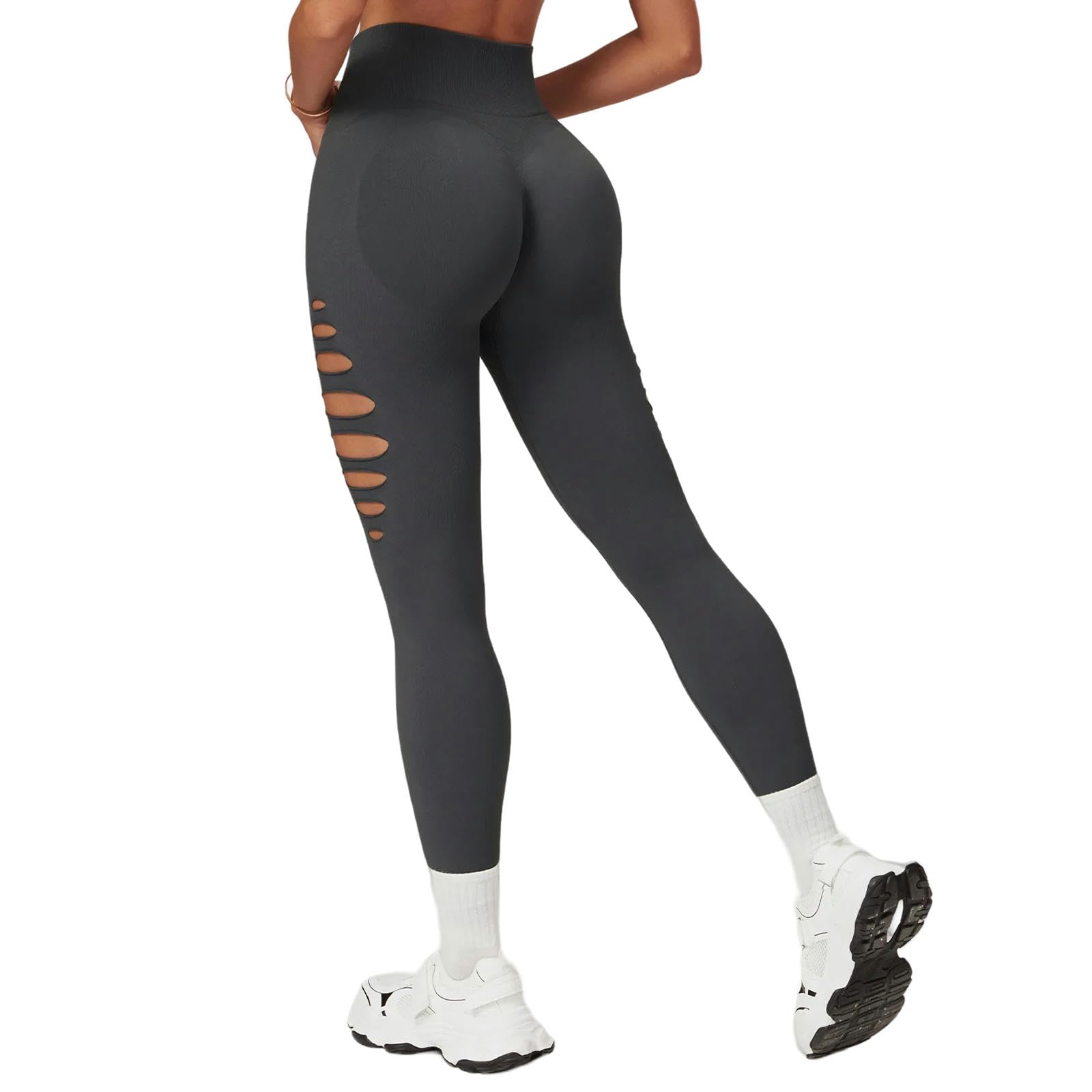 Legginsy dla kobiet Wielka Brytania bezszwowe legginsy do jogi damskie legginsy do fitnessu z wysokim stanem spodnie rowerowe do biegania oddychające legginsy sportowe - popiół wulkaniczny-xl