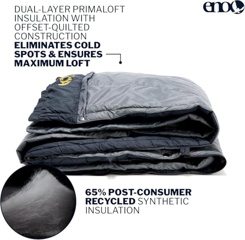 Image of ENO, Eagles Nest Outfitters Vesta TopQuilt Water-Repellent and Insulated Hammock Blanket, Storm