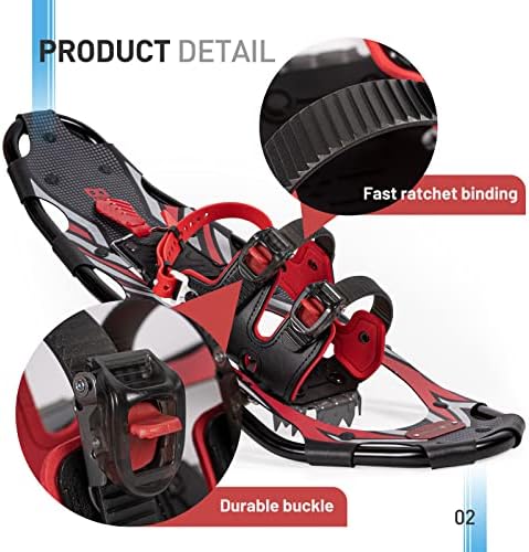 G2 36Inch Light Weight Snowshoes Women Men Yth EVA Ratchet Binding - View #8