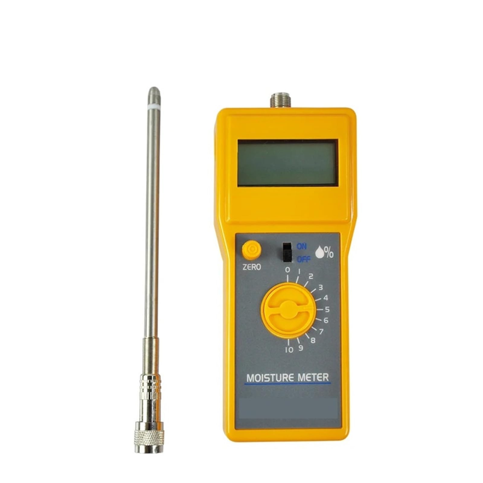 Medidor de humedad digital de 0 a 80% con sonda de 20 cm y pantalla LCD for frutas secas, pan y más. Lecturas precisas