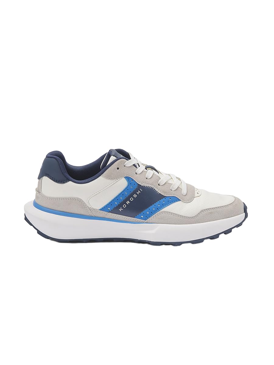 Koroshi Zapatillas con Cordones Hombre Blancas, Color Blanco/​White, Talla 41