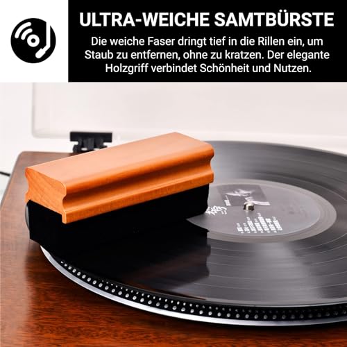 7in1 Antistatik Schallplattenbürste | Vinyl LP Schallplatten Reinigungsset | Antistatische Nadelbürste und Samtpolster Burste | LP Reinigungslösung | Vinyl Bürste | Plattenbürste | Vinyl Cleaner