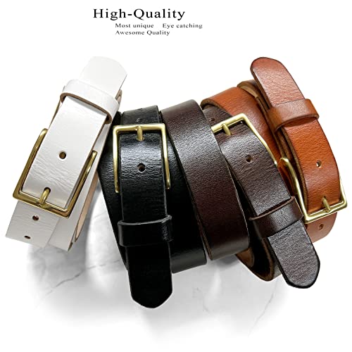 Men's Full Grain Genuine Leather One Piece Casual Dress Belt or Punk Star/Studded Jean Belt, 1-1/8"(30mm) wide2