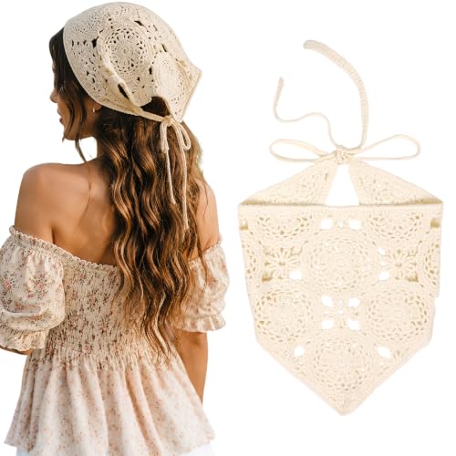 Crochet Bandanas Headbands Head Scarf Hair Scarf for Women Girls ...
