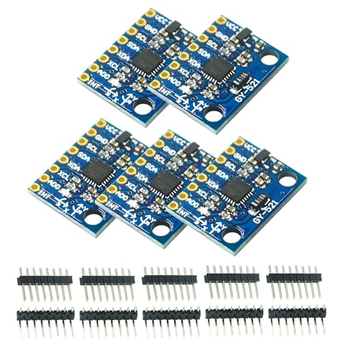 ARCELI 5 x GY-521 MPU-6050 Module, Gyroscope à 3 Axes et accéléromètre Compatible avec Arduino et Raspberry Pi, pour Les Jeux de détection de Mouvement, Les...
