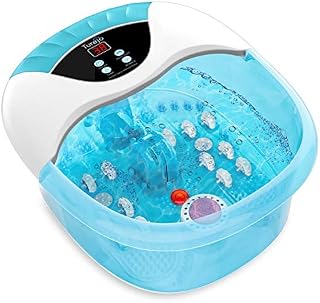 Turejo Foot Spa Massager - Heated Bath, 14 Massage Rollers, Foot Stone, Bubbles