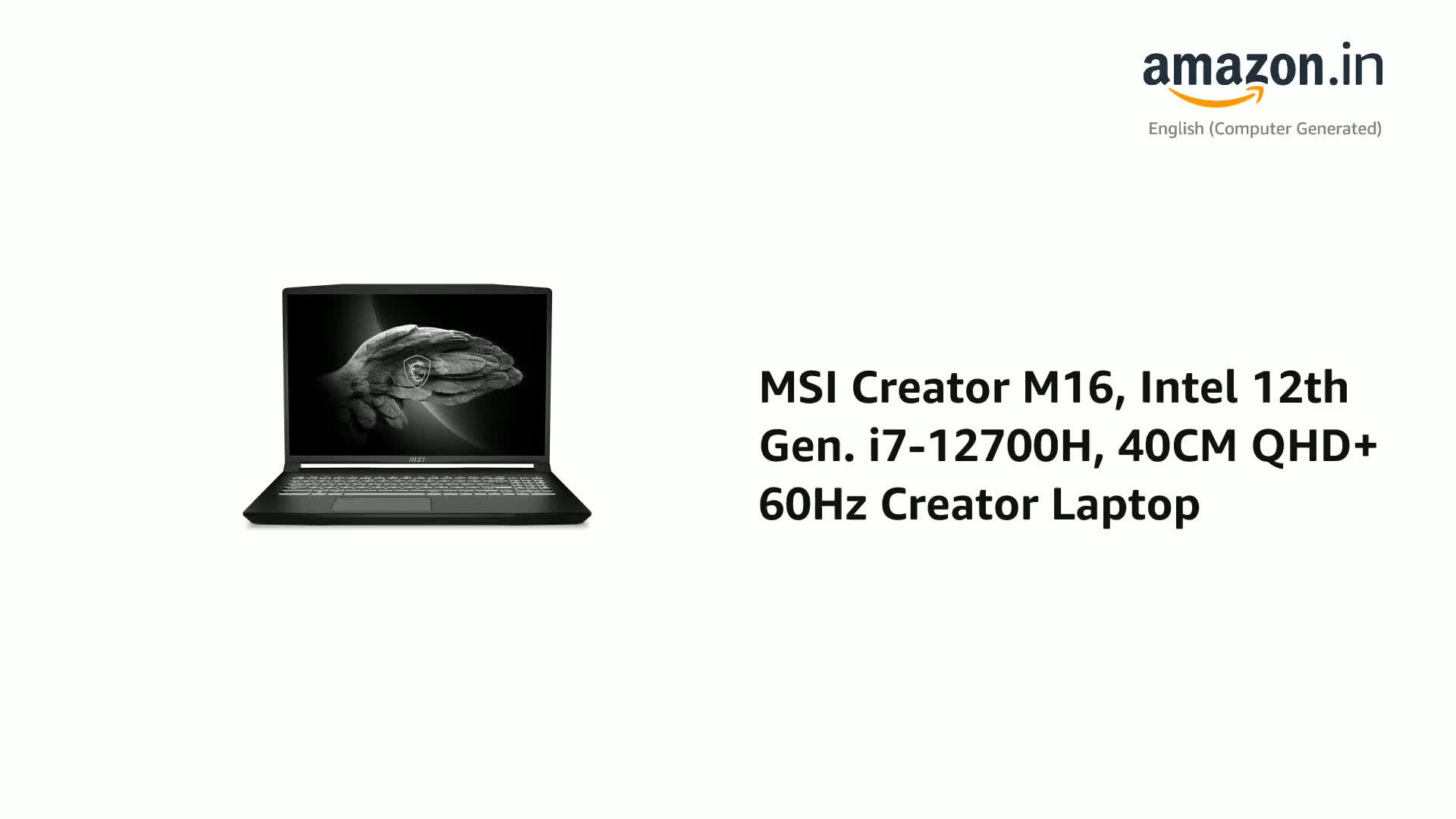 MSI Creator M16, Intel 12th Gen. i7-12700H, 40CM QHD+ 60Hz Creator
