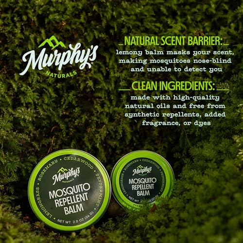 Image of Murphy's Naturals Mosquito Repellent Balm, Plant-Based, 2 oz (Pack of 1) | Formulated with cedarwood, lemongrass & rosemary oils; DEET-free*, repels mosquitoes up to 2 hrs & ticks 1 hr; travel-size
