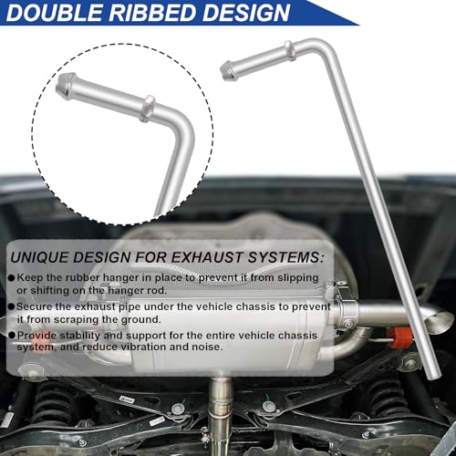 Image of Universal Exhaust Hanger Rod, 4Pcs 10 inch Long 304 Stainless Steel Exhaust Hanger Muffler Hanger