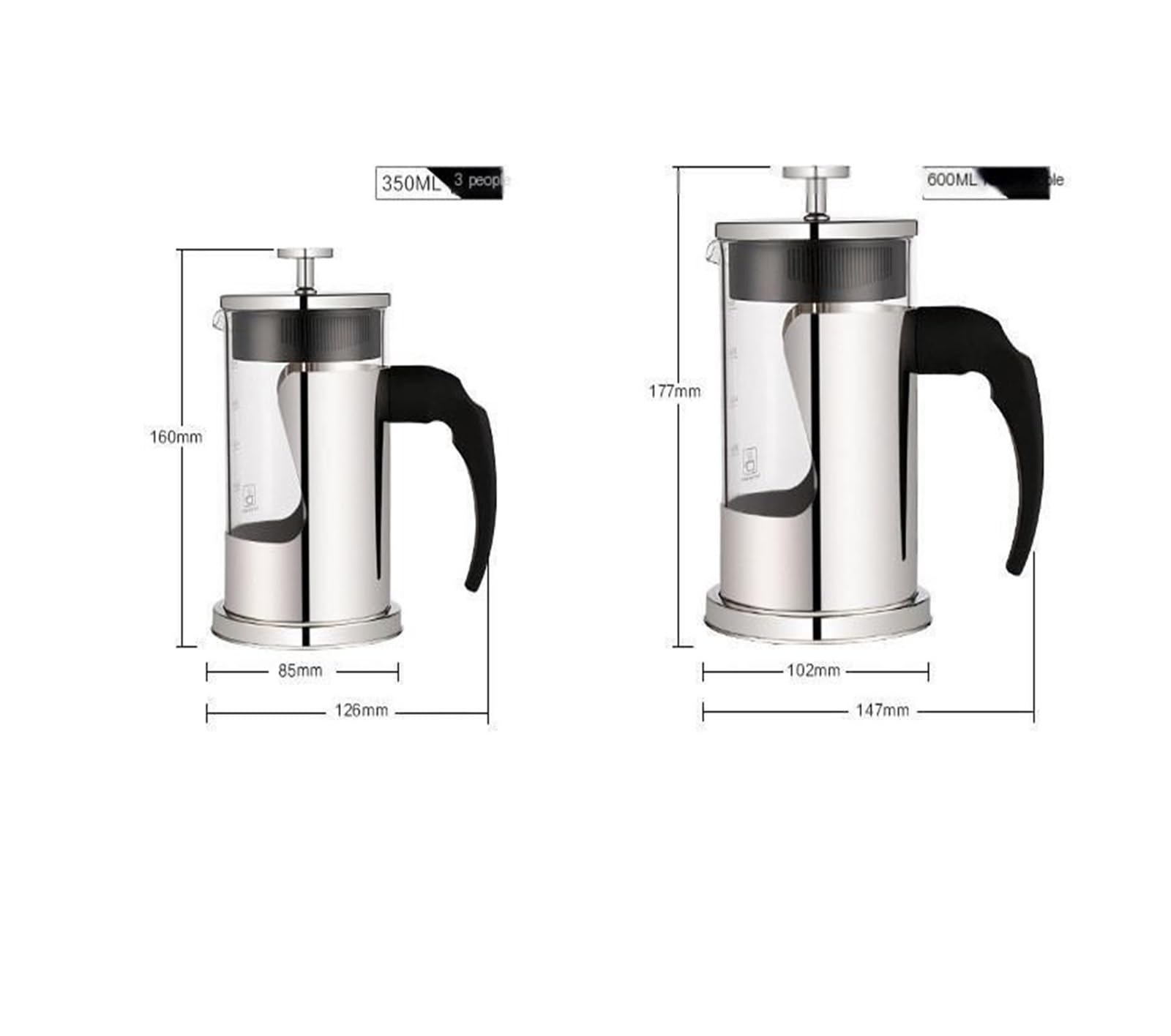 JINSHANLIANG French Press Stainless Steel Coffee Maker French Tea Maker Filter Cup(Y)