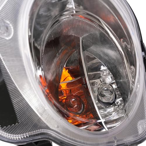 HECASA Turn Signal Light Left Compatible with 2012-2019 Fiat 500(Not Fit For Abarth) Turn Signal Lamp W/Bulb Replacement for FI2532100 5182461AC Clear Lens+Chrome Housing Driver Side by HECASA - Used condition - Image 4