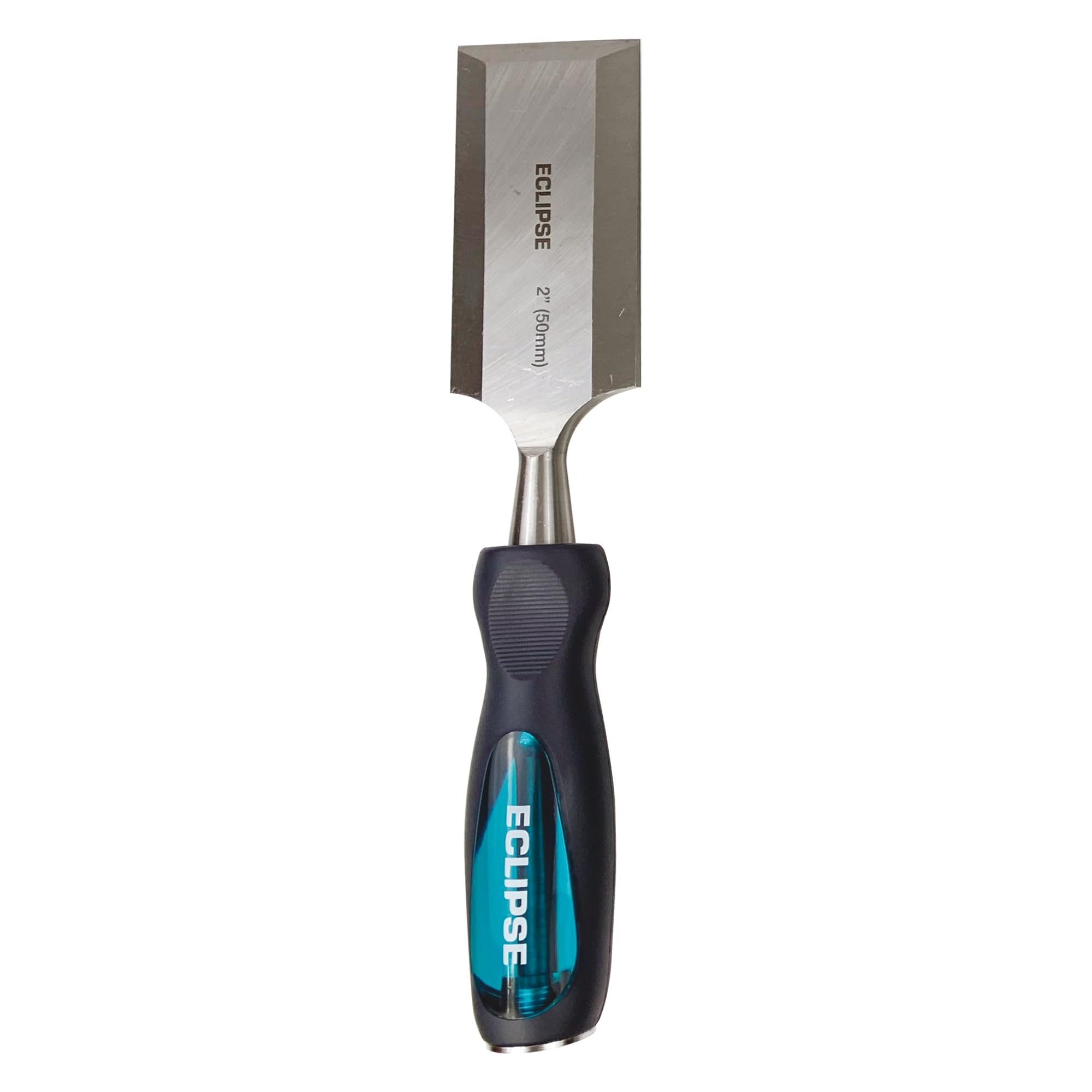 Eclipse Professional Tools TT-BEWC2E Cincel para madera con bisel y espiga pasante de 2", hoja de acero Cr-V, capuchón de acero, empuñadura ergonómica de tacto suave