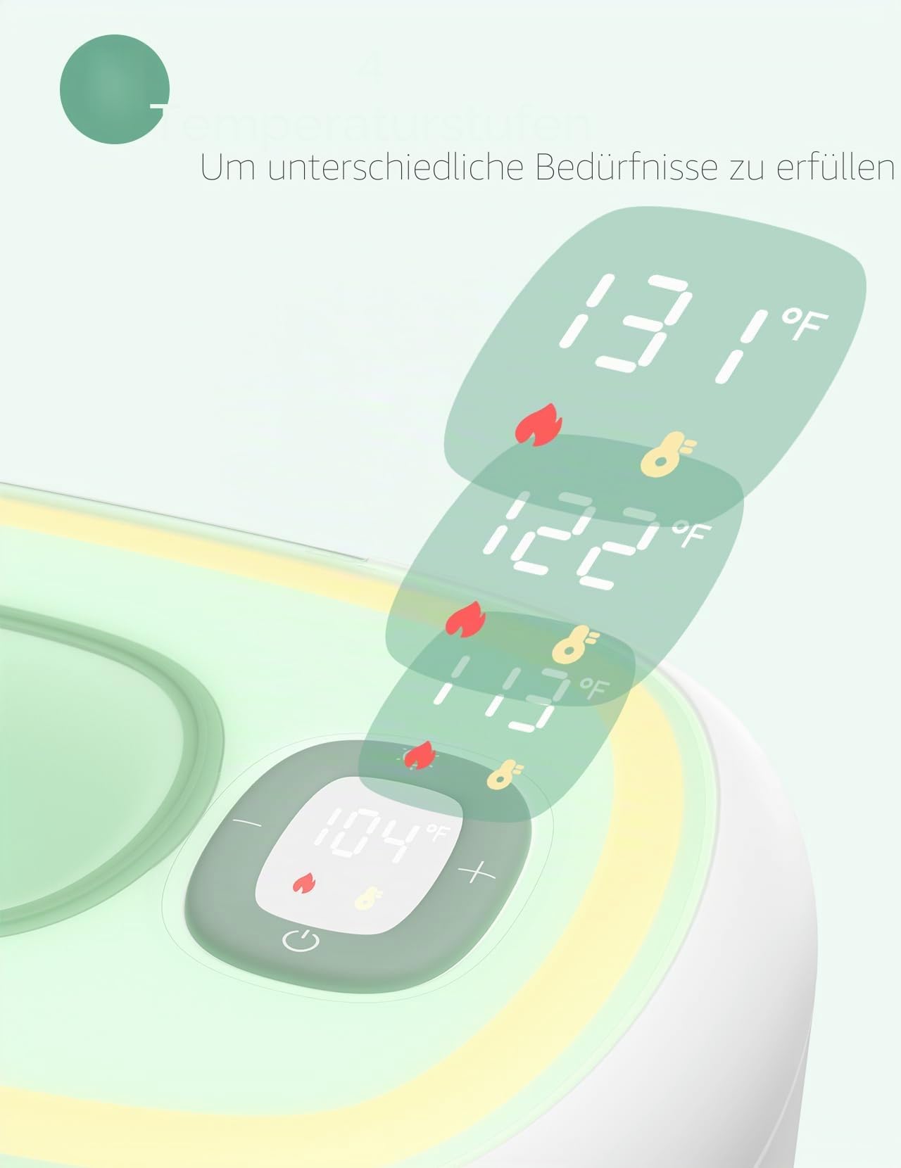Momcozy Baby-Tücherwärmer, 100 Stück, größeres Fassungsvermögen, 10 Minuten schnelles Aufheizen mit 4 Temperaturmodi, innovatives Feder-Design, Silikon und obere Dichtungen, schnelles gleichmäßiges
