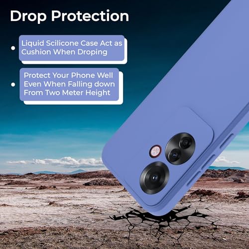 Image of A rtistque Liquid Silicone Back Cover Case for Oppo F25 Pro 5G Shockproof TPU Soft Flexible with Camera Protection - Blue