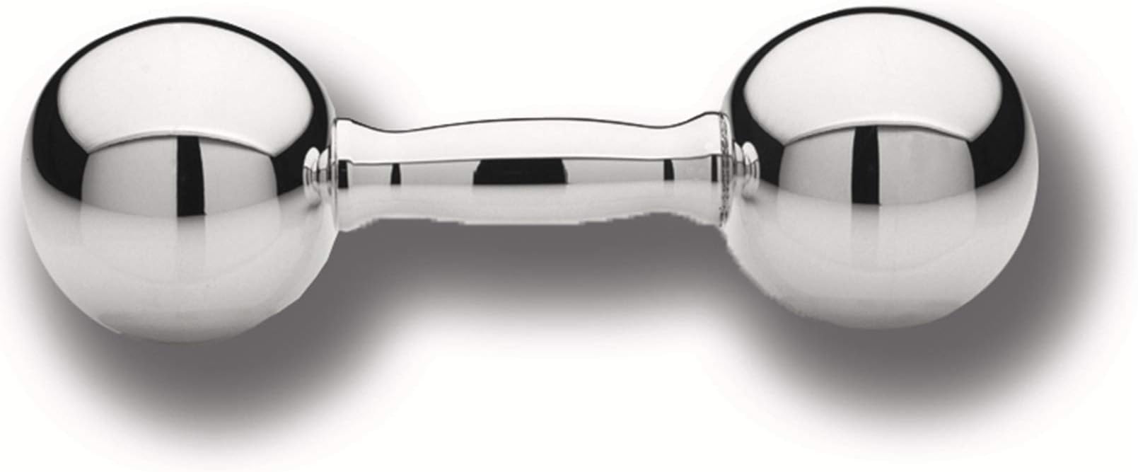 Cunill .925 Sterling Plain Dumbbell Rattle (3.5" Long), silver