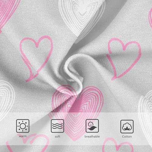 White Pink Hearts Gray Panties for Girl Toddler Underwear Custom Cotton Fun Kids Briefs Undies 2t3