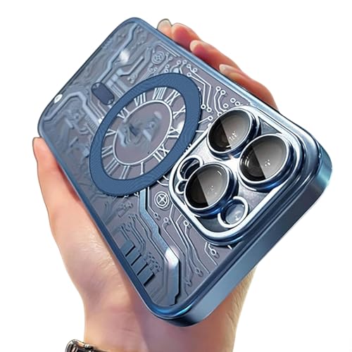 MdybF Carcasas para Teléfonos Móviles Fundas De Teléfono Magnético para iPhone 15 14 13 11 12 Pro MAX Plus-para iPhone 14 Pro-Azul