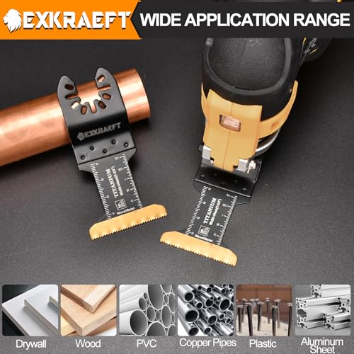 EXKRAEFT 50PCS Curved-Edge Multi Tool Blade, Titanium Oscillating Tool Blades for Metal, Wood, Plastic, Professional Universal oscillating Saw Blades Fit Milwaukee Ryobi Rockwell Fein 7 EXKRAEFT 50PCS Curved-Edge Multi Tool Blade, Titanium Oscillating Tool Blades for Metal, Wood, Plastic, Professional Universal oscillating Saw Blades Fit Milwaukee Ryobi Rockwell Fein - Image 7