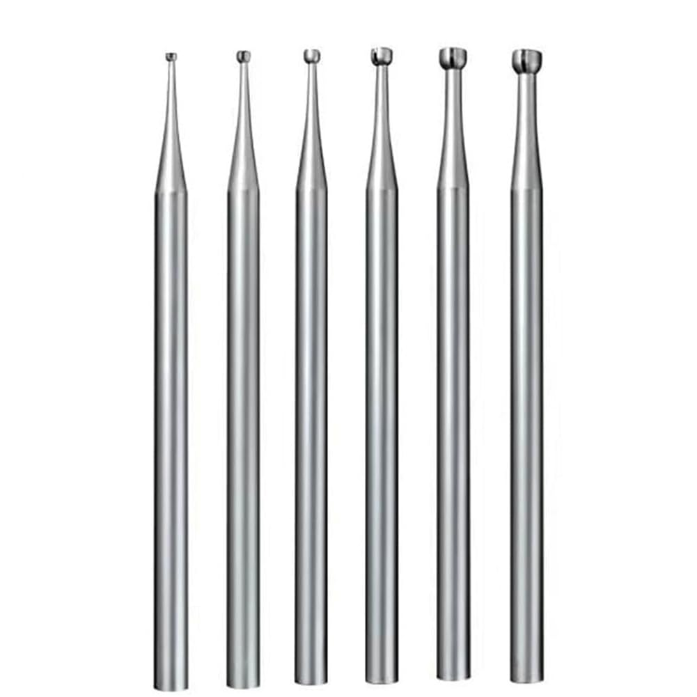 Rersduyt Silver 6 Pcs Open Mouth Cup Burr - 3/32 Inch Shank Jewelry Setting Cup Burs Wire Rounder Bits Lapidary Making Bits (008-023)