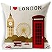 Fodera per Cuscino Stile Inglese Inghilterra London Sofa Car Federa Cuscino Decorativo per la casa in Cotone e Lino