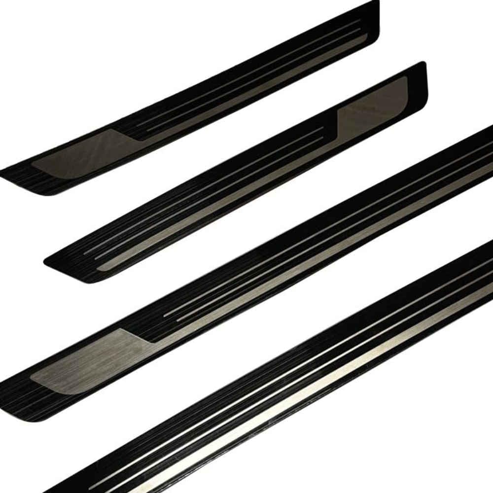 KCDRVUP Car Door Sill Protector for Hyundai Kona/Encino 2018-present Entry Guard Scratch Resistant Edge Protective Pad,normal-Black