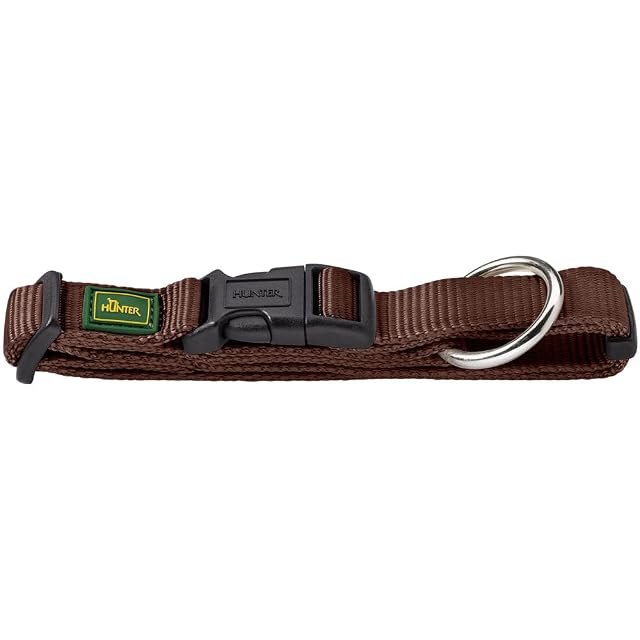 HUNTER Collar para Perro Vario Plus, Alivio de tensión, Resistente, Flexible, Cierre de Clic, L-XL/2,5, marrón