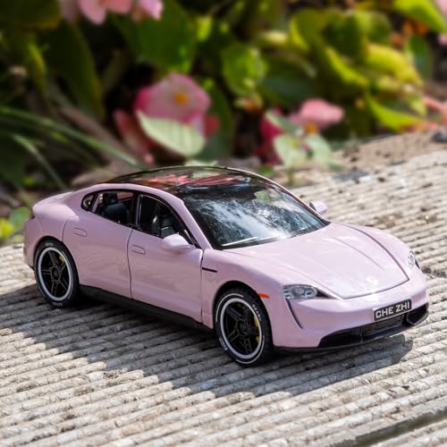 Modelo de Auto a Escala 1:32 Porsche Taycan Rosa miniatura 7
