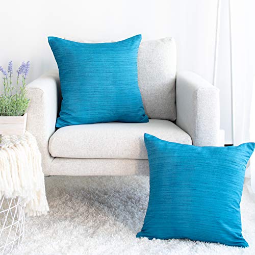 Image of The White Petals Light Teal Pillow Cases - Luxurious, Elegant & Decorative (16x16 inch, Pack of 2)