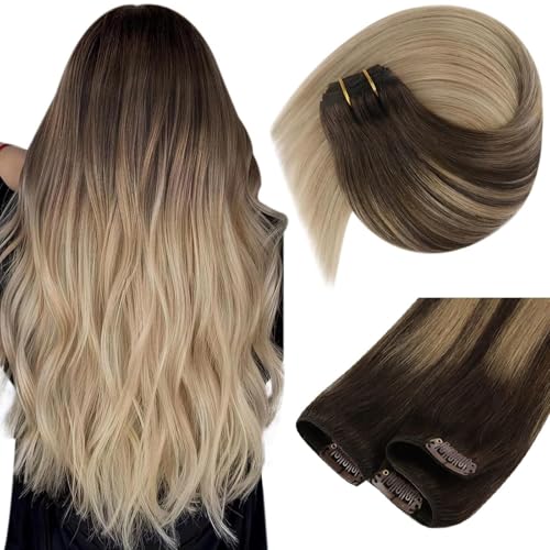 Ve Sunny Real Hair Extensions Clip in Human Hair Ombre