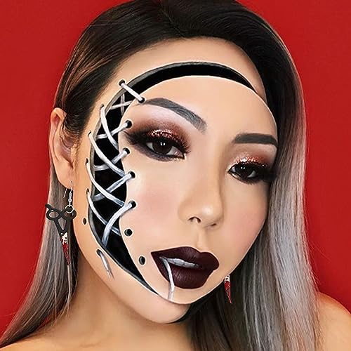 10 Pairs Punk Knife Dagger Scissors Kitchen Knives Saws Drop Dangle Earring Set Gothic Acrylic Blood Printed Knife Earring for Women Hip Hop Halloween Party Jewelry4