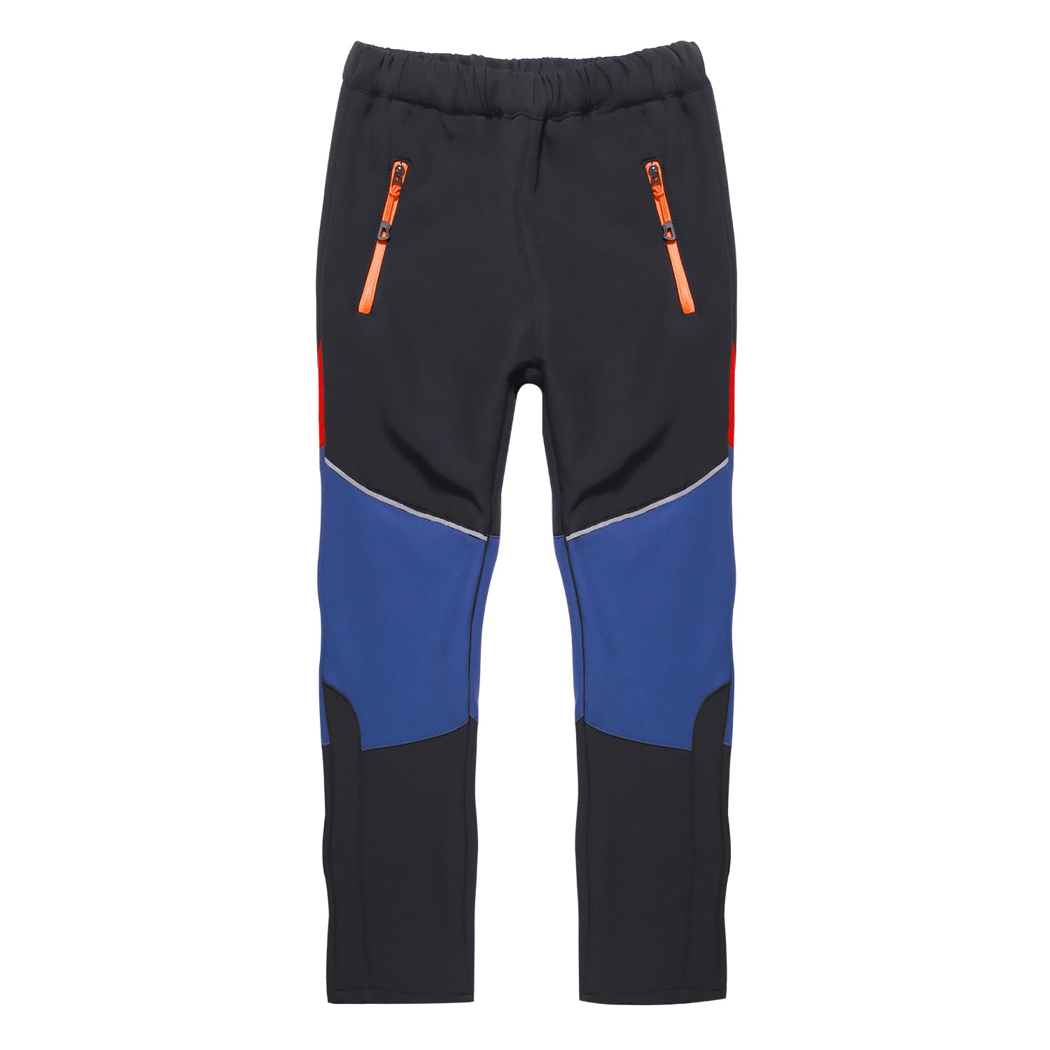 Jogwits Softshellbroek voor kinderen, waterdicht, skibroek, warme outdoorbroek, thermobroek, gevoerde winterbroek, wandelbroek, cargobroek voor jongens en meisjes, grijs zwart, 128-140