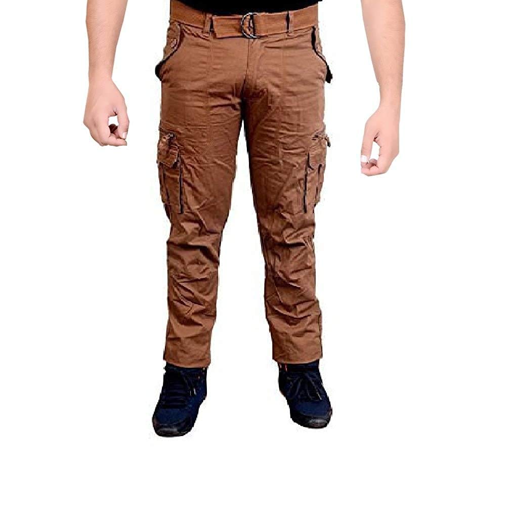 krystle Men's Cotton Khakhi Slim fit Cargo Pant (Khaki)-picture-13