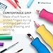 Soft Foam Pencil Grip for Kids and Adults, Open Slip Easy Insert Pen Paint Brush Holder for Right-Handed and Left-Handed Use, Assorted Colors, 6 Count