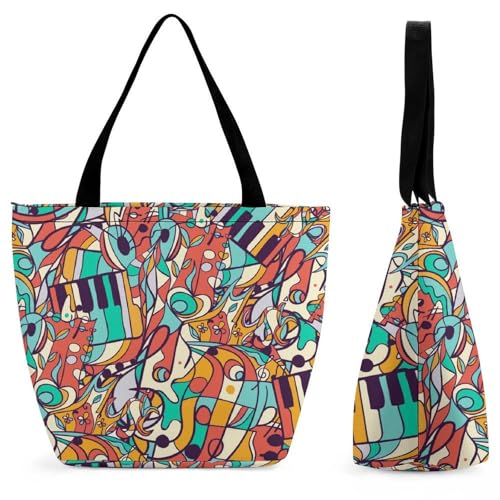 Sac de shopping pour voyage pour femme : grand sac à main instrument à bandoulière