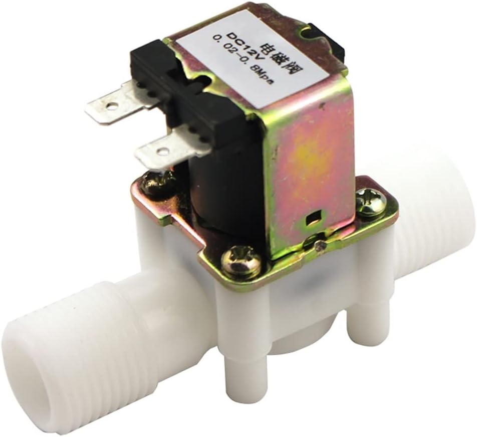 1/2" Plastic Solenoid Valve 12V 24V 220V Magnetic Water Control Valve Pneumatic Pressure Controller Switch Normally Closed N/C(220 Volt)