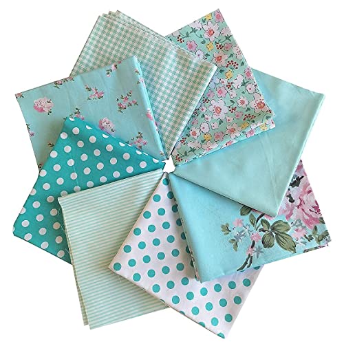 Mililanyo 8Pcs 18 X 22Inches (46X56Cm) Cotton Fabric Green Pattern Pre-Cut Quilt Squares Fat Quarters Fabric Bundles For Sewing And Quilting #TOP4