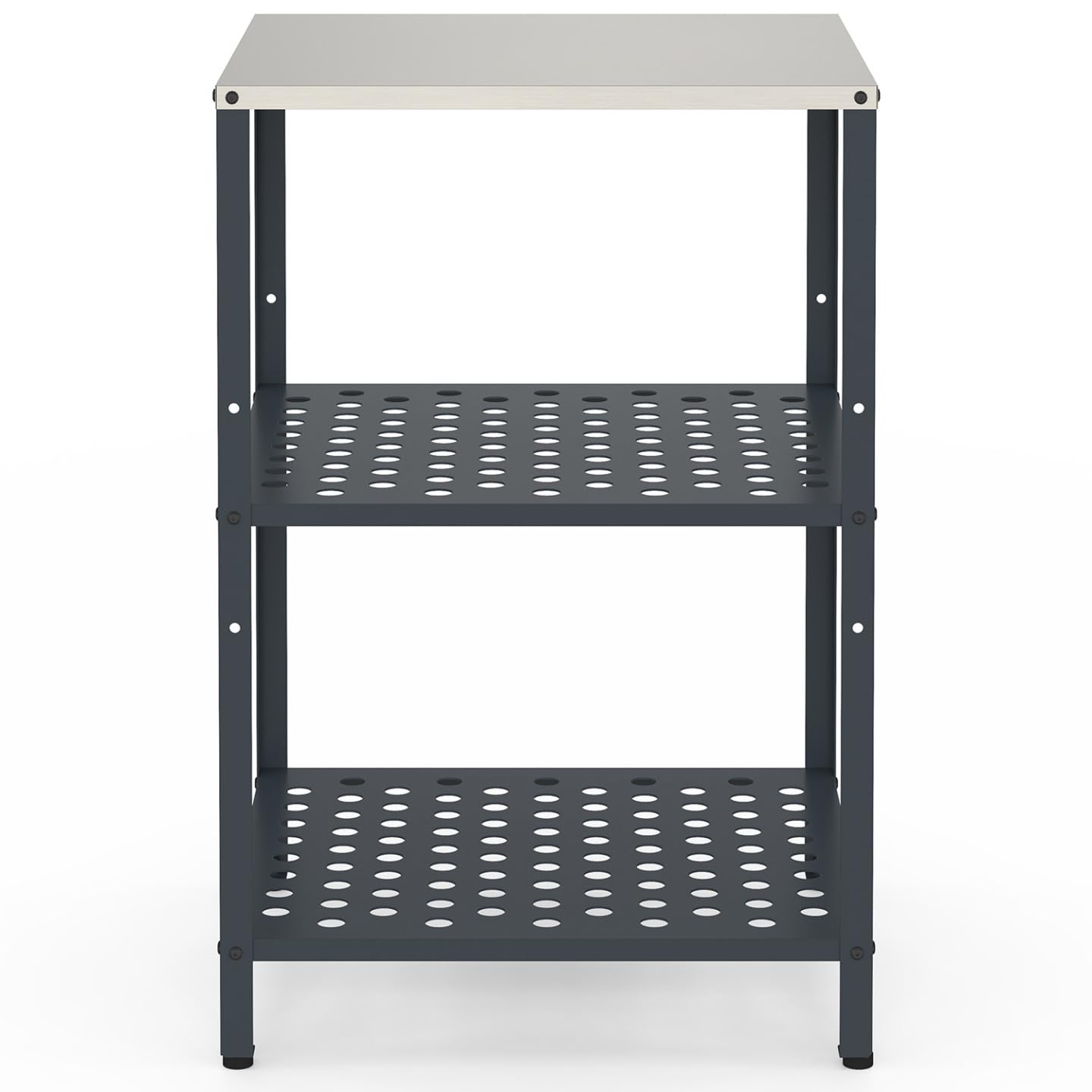 IDMarket - Meuble de Cuisine extérieure Pareo 2 étagères en Acier Gris Anthracite