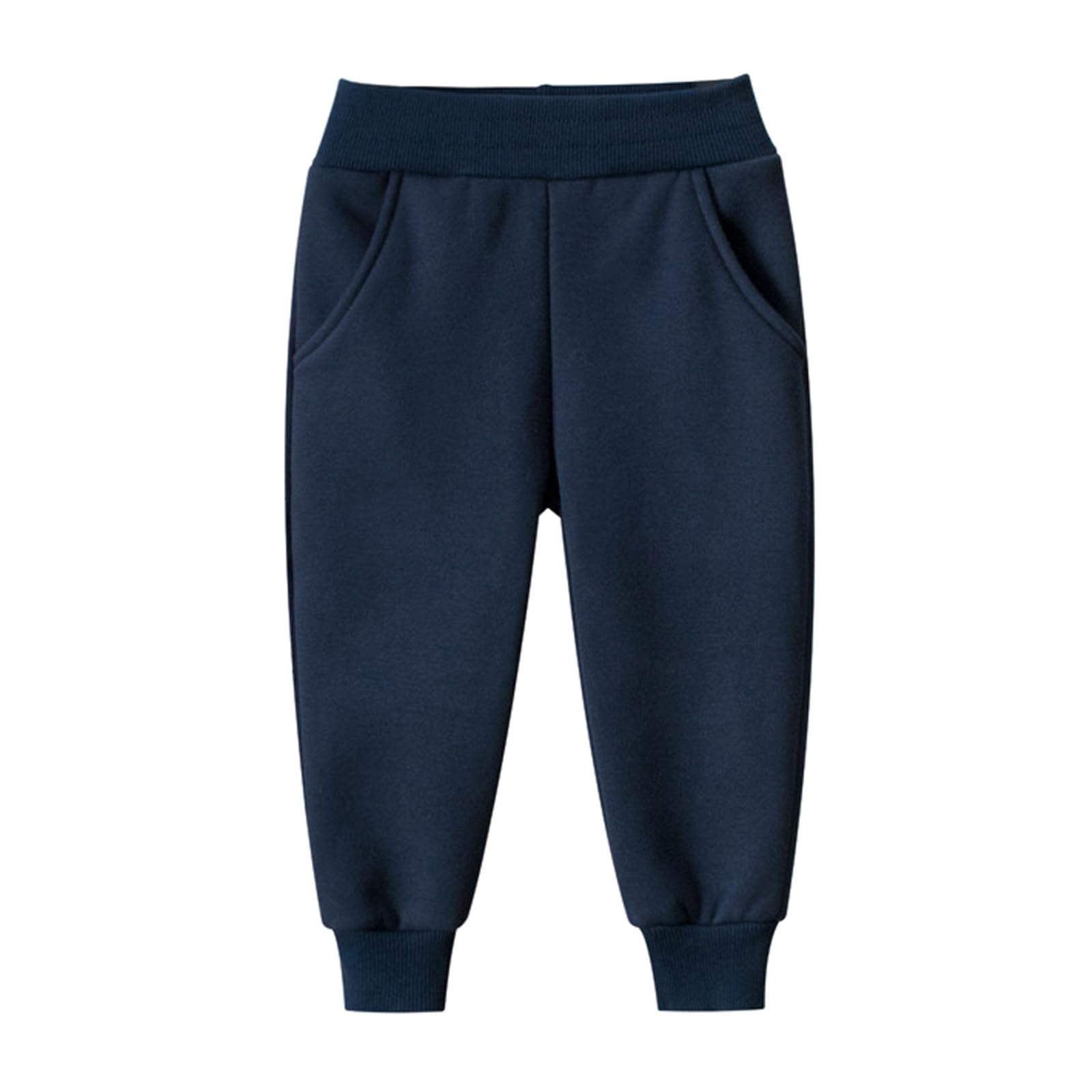 Pantalones Térmicos Polar Niños Deportivos Casuales Invierno Sólido Confortable Ajuste Actividades Exteriores