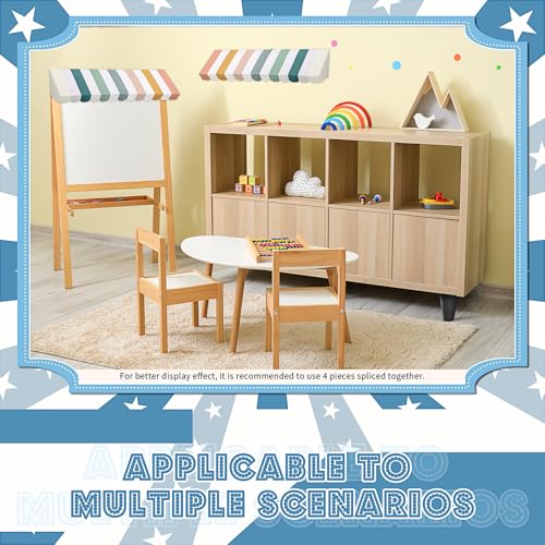 Image of Boao 4 Pcs 3D Cardboard Awning Decor,Morandi Color,Boho Style | Paper Awning, Circus Carnival Theme, For Bulletin Board, Lemonade Stand, Bakery & Ice Cream Truck, Wall Window Backdrop