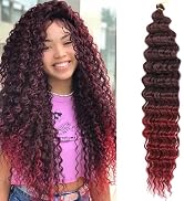 Ocean Wave Crochet Hair 30 Inch 6 Packs Long Deep Wave Curly Braiding Hair for Boho Braids Ombre ...