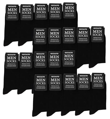 Men Black Dress Socks Pack of 10, Pack of 20 (Model: Hermann)